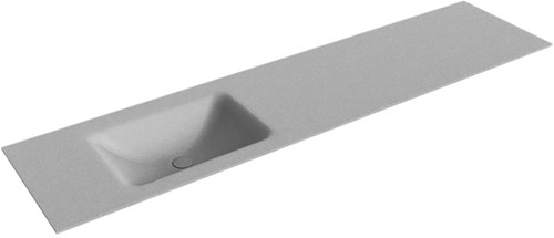 CLOUD Plata solid surface inbouw wastafel 191cm. Positie wasbak Links. 