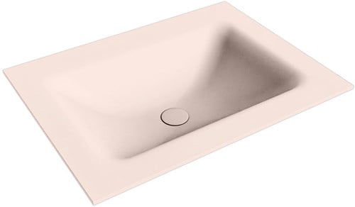 CLOUD Rosee solid surface inbouw wastafel 61cm. Positie wasbak Midden. 