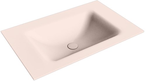 CLOUD Rosee solid surface inbouw wastafel 70cm. Positie wasbak Midden. 
