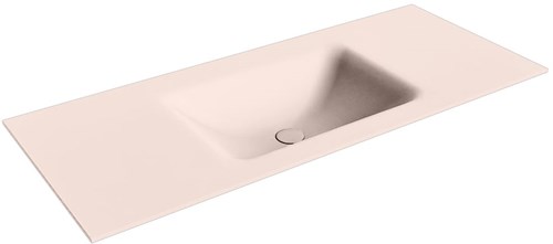 CLOUD Rosee solid surface inbouw wastafel 110cm. Positie wasbak Midden. 