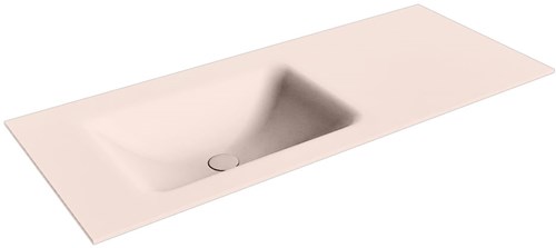 CLOUD Rosee solid surface inbouw wastafel 110cm. Positie wasbak Links. 