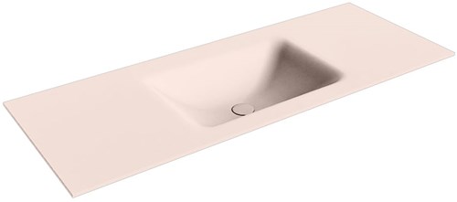 CLOUD Rosee solid surface inbouw wastafel 120cm. Positie wasbak Midden. 