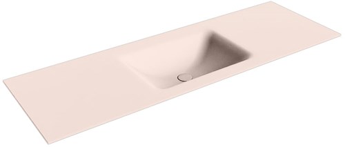 CLOUD Rosee solid surface inbouw wastafel 141cm. Positie wasbak Midden. 