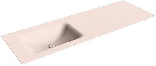 CLOUD Rosee solid surface inbouw wastafel 140cm. Positie wasbak Links. 