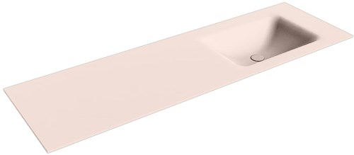 CLOUD Rosee solid surface inbouw wastafel 151cm. Positie wasbak Rechts. 