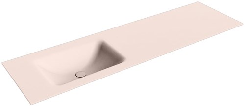 CLOUD Rosee solid surface inbouw wastafel 160cm. Positie wasbak Links. 