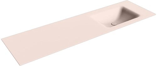 CLOUD Rosee solid surface inbouw wastafel 160cm. Positie wasbak Rechts. 