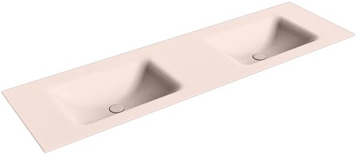 CLOUD Rosee solid surface inbouw wastafel 161cm. Positie wasbak Dubbel. 