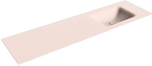 CLOUD Rosee solid surface inbouw wastafel 171cm. Positie wasbak Rechts. 