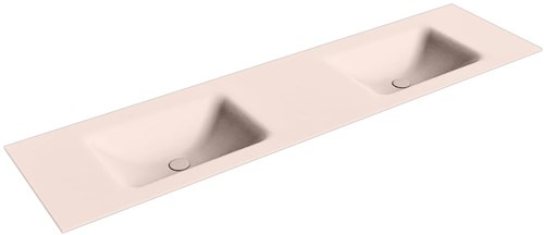 CLOUD Rosee solid surface inbouw wastafel 180cm. Positie wasbak Dubbel. 