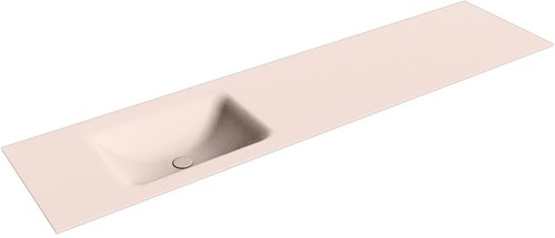CLOUD Rosee solid surface inbouw wastafel 191cm. Positie wasbak Links. 