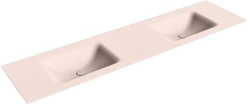 CLOUD Rosee solid surface inbouw wastafel 190cm. Positie wasbak Dubbel. 