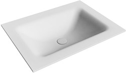 CLOUD Talc solid surface inbouw wastafel 61cm. Positie wasbak Midden.