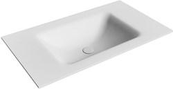 CLOUD Talc solid surface inbouw wastafel 80cm. Positie wasbak Midden.