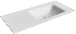 CLOUD Talc solid surface inbouw wastafel 101cm. Positie wasbak Rechts.