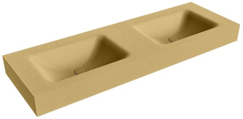 CLOUD Oro vrijhangende wastafel 140cm. Positie wasbak Dubbel rand 12cm. 