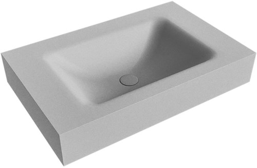 CLOUD Plata vrijhangende wastafel 71cm. Positie wasbak Midden rand 12cm. 