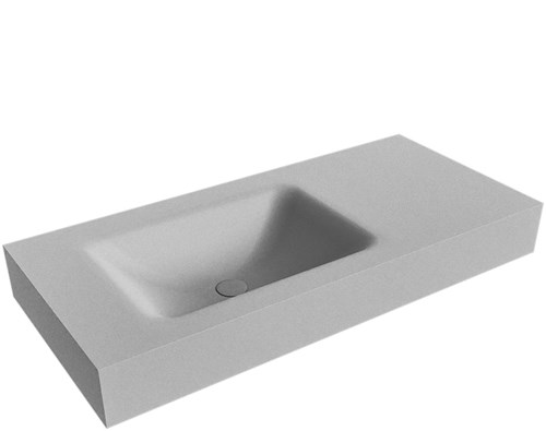 CLOUD Plata vrijhangende wastafel 100cm. Positie wasbak Links rand 12cm. 