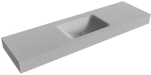 CLOUD Plata vrijhangende wastafel 161cm. Positie wasbak Midden rand 12cm. 