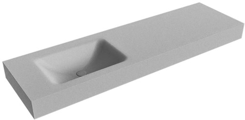 CLOUD Plata vrijhangende wastafel 160cm. Positie wasbak Links rand 12cm. 
