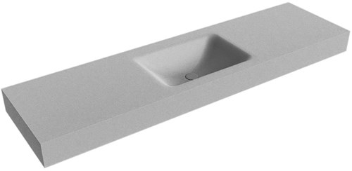 CLOUD Plata vrijhangende wastafel 171cm. Positie wasbak Midden rand 12cm. 