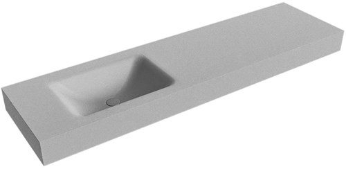 CLOUD Plata vrijhangende wastafel 170cm. Positie wasbak Links rand 12cm. 