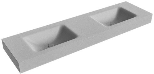 CLOUD Plata vrijhangende wastafel 171cm. Positie wasbak Dubbel rand 12cm. 