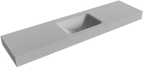 CLOUD Plata vrijhangende wastafel 180cm. Positie wasbak Midden rand 12cm. 