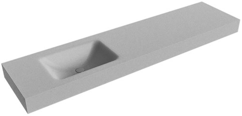 CLOUD Plata vrijhangende wastafel 191cm. Positie wasbak Links rand 12cm. 