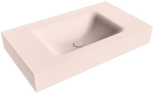 CLOUD Rosee vrijhangende wastafel 81cm. Positie wasbak Midden rand 12cm. 