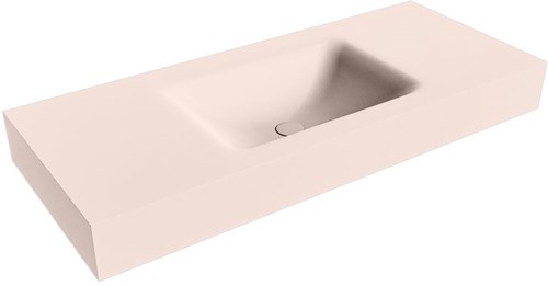 CLOUD Rosee vrijhangende wastafel 110cm. Positie wasbak Midden rand 12cm. 