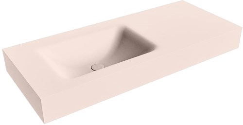 CLOUD Rosee vrijhangende wastafel 110cm. Positie wasbak Links rand 12cm. 