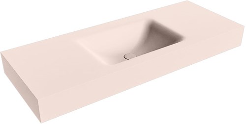 CLOUD Rosee vrijhangende wastafel 121cm. Positie wasbak Midden rand 12cm. 