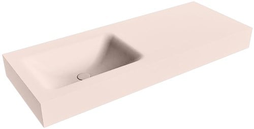 CLOUD Rosee vrijhangende wastafel 121cm. Positie wasbak Links rand 12cm. 