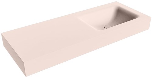 CLOUD Rosee vrijhangende wastafel 120cm. Positie wasbak Rechts rand 12cm. 