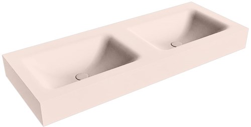 CLOUD Rosee vrijhangende wastafel 121cm. Positie wasbak Dubbel rand 12cm. 