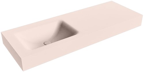 CLOUD Rosee vrijhangende wastafel 131cm. Positie wasbak Links rand 12cm. 