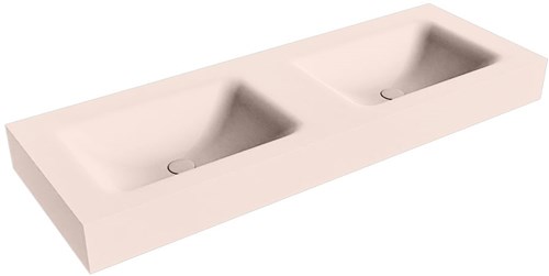CLOUD Rosee vrijhangende wastafel 130cm. Positie wasbak Dubbel rand 12cm. 