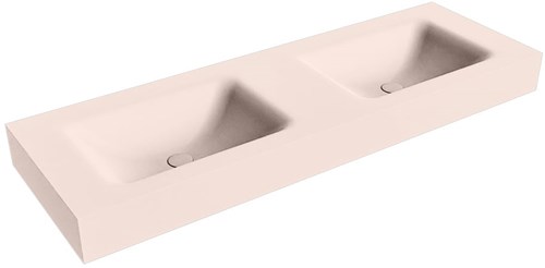 CLOUD Rosee vrijhangende wastafel 140cm. Positie wasbak Dubbel rand 12cm. 