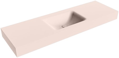 CLOUD Rosee vrijhangende wastafel 150cm. Positie wasbak Midden rand 12cm. 