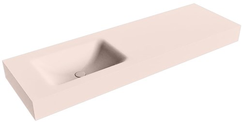 CLOUD Rosee vrijhangende wastafel 150cm. Positie wasbak Links rand 12cm. 