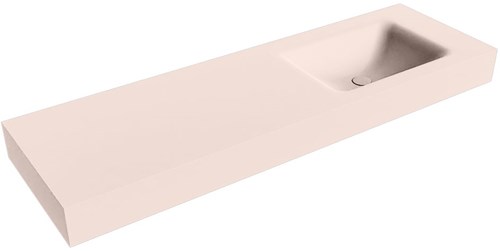CLOUD Rosee vrijhangende wastafel 151cm. Positie wasbak Rechts rand 12cm. 