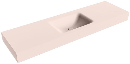 CLOUD Rosee vrijhangende wastafel 160cm. Positie wasbak Midden rand 12cm. 