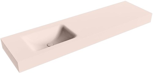 CLOUD Rosee vrijhangende wastafel 170cm. Positie wasbak Links rand 12cm. 