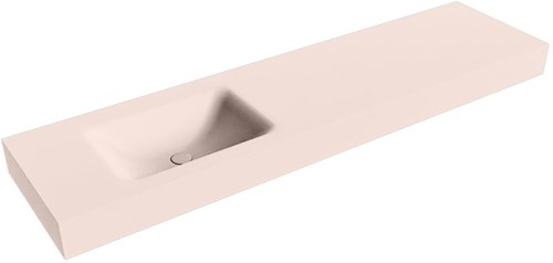 CLOUD Rosee vrijhangende wastafel 180cm. Positie wasbak Links rand 12cm. 