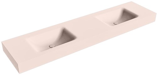 CLOUD Rosee vrijhangende wastafel 190cm. Positie wasbak Dubbel rand 12cm. 