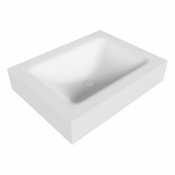 CLOUD Talc Lavabo sospeso à parete solid surface 60cm. Posizione lavabo Mittig bordo 12cm.