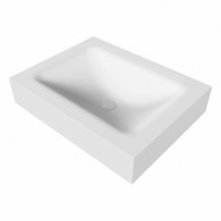 CLOUD Talc Lavabo mural solid surface 61cm. Position lavabo Centrée rebord 12cm.-3