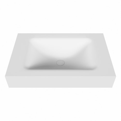 CLOUD Talc Wall-Hung Basin solid surface 71cm. Position basin Center rim 12cm.-2