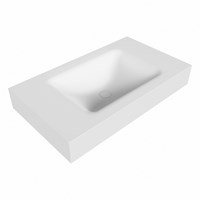 CLOUD Talc Lavabo mural solid surface 81cm. Position lavabo Centrée rebord 12cm.